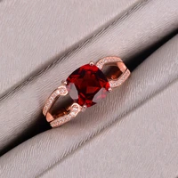 kjjeaxcmy fine jewelry natural pomegranate stone square 8 ring 925 pure silver simple generous female ring