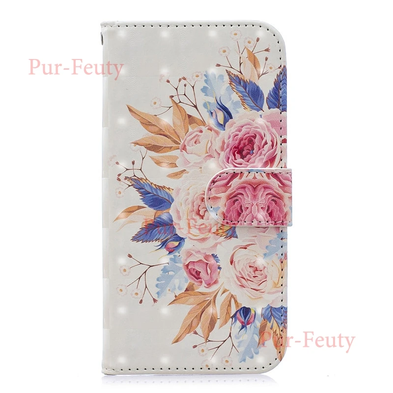 Чехол для Huawei P8Lite 2017 PRA LX1 LA1 Flip Leather Colorful Painting wallet cartoon Covers P9Lite on.