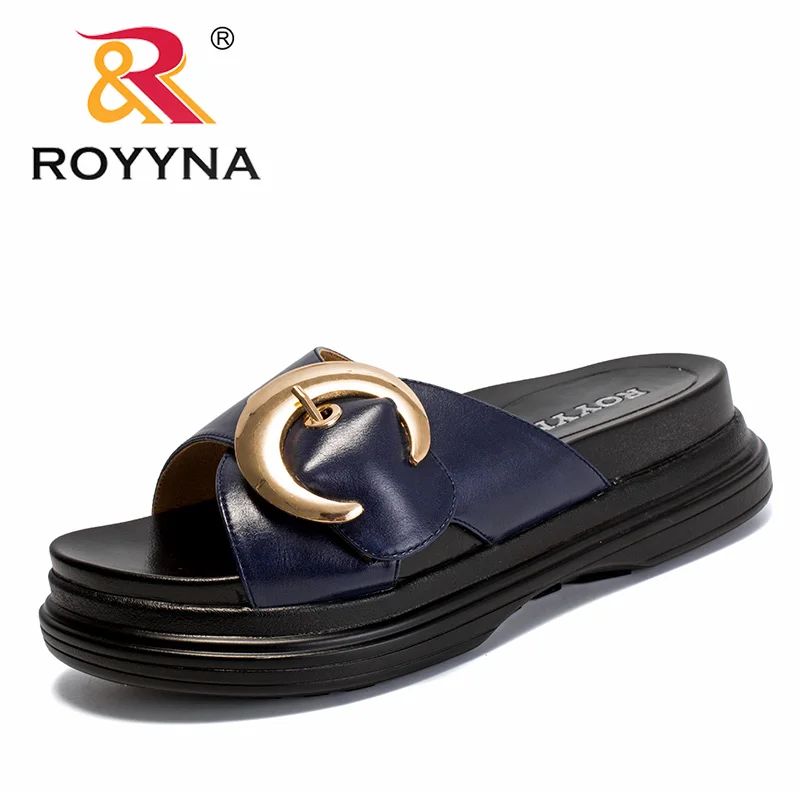 ROYYNA новые модные стильные женские тапочки на платформе летние туфли из