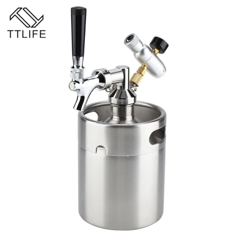 TTLIFE 1.8L Нержавеющая сталь розлив пива с смеситель для душа напорная система