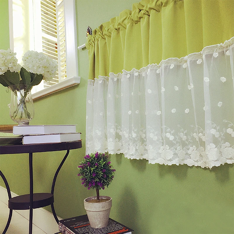 Декоративные кухонные занавески модные кружевные хлопковые в пасторальном