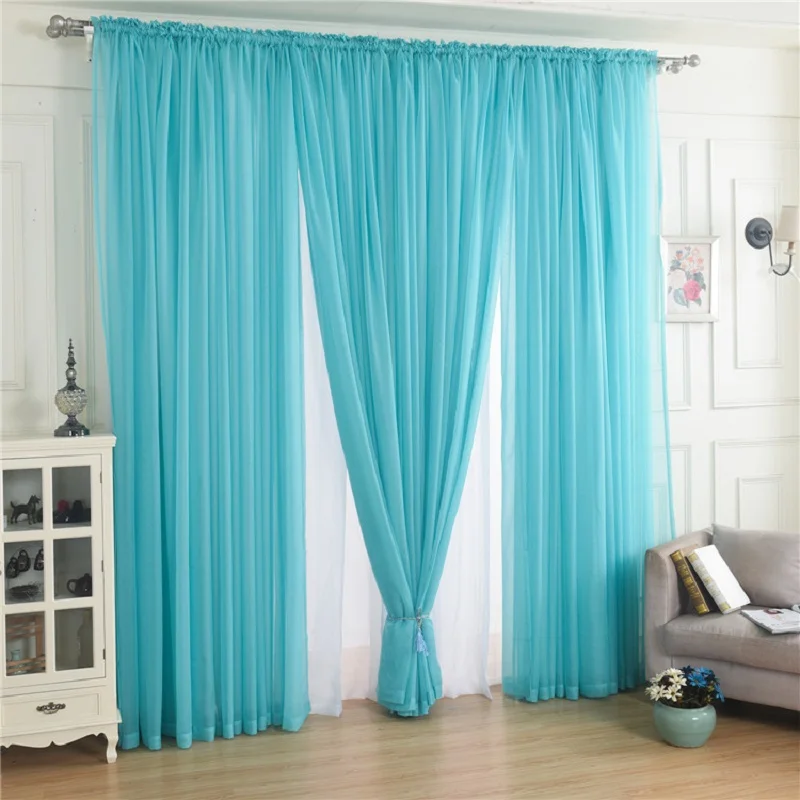 Однотонные шторы из пряжи оконные тюлевые для гостиной спальни кухни