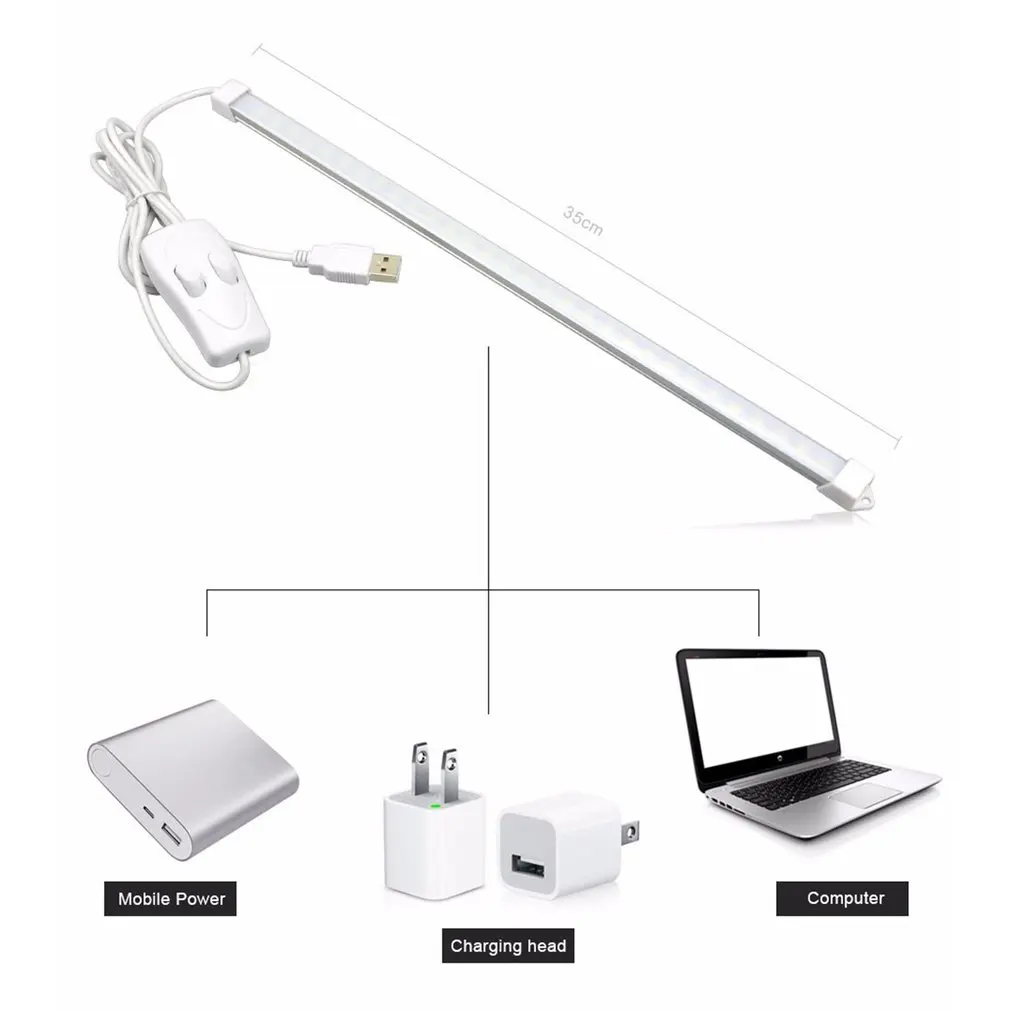 5V 2835 Smd 3014 Led Light 30Leds 35Cm Usb Tube Rigid Bulb Bar Reading / Book Table Lamp For Night Lights | Лампы и освещение