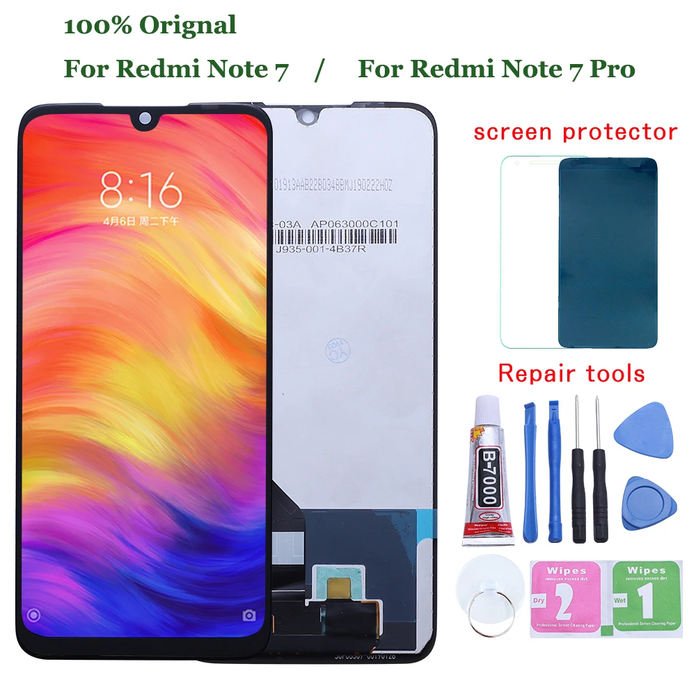 Оригинальный ЖК дисплей для Xiaomi Redmi Note 7 сенсорный экран дигитайзер в сборе Note7 Pro
