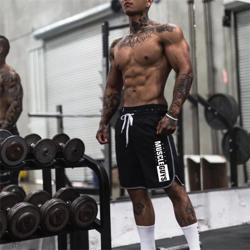 Мужские шорты для бега быстросохнущие спортивные Muscleguys в тренажерном зале