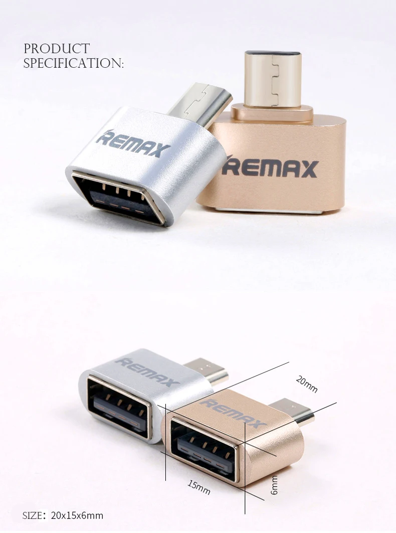 REMAX Micro USB OTG адаптер USB 2,0 к micro USB адаптер для передачи данных конвертер для флеш-накопителя быстрое зарядное устройство для samsung Xiaomi LG