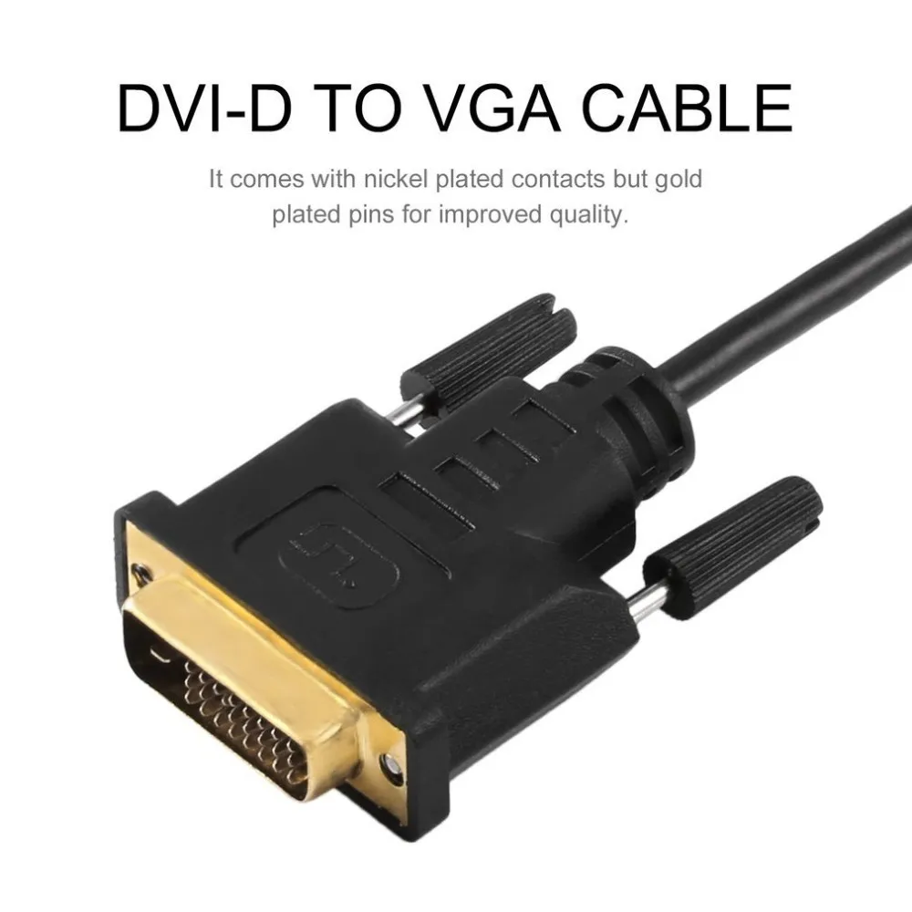 Full HD 1080P DVI-D-VGA активный адаптер конвертер кабель 24 + 1 Pin папа-15 Женский монитор для