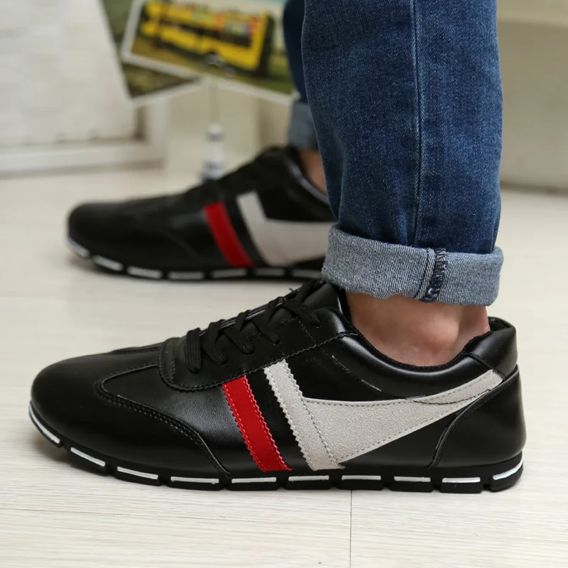 NEW fashion men sneakers flat shoes PU leather Casual breathable male size 39-44 | Спорт и развлечения