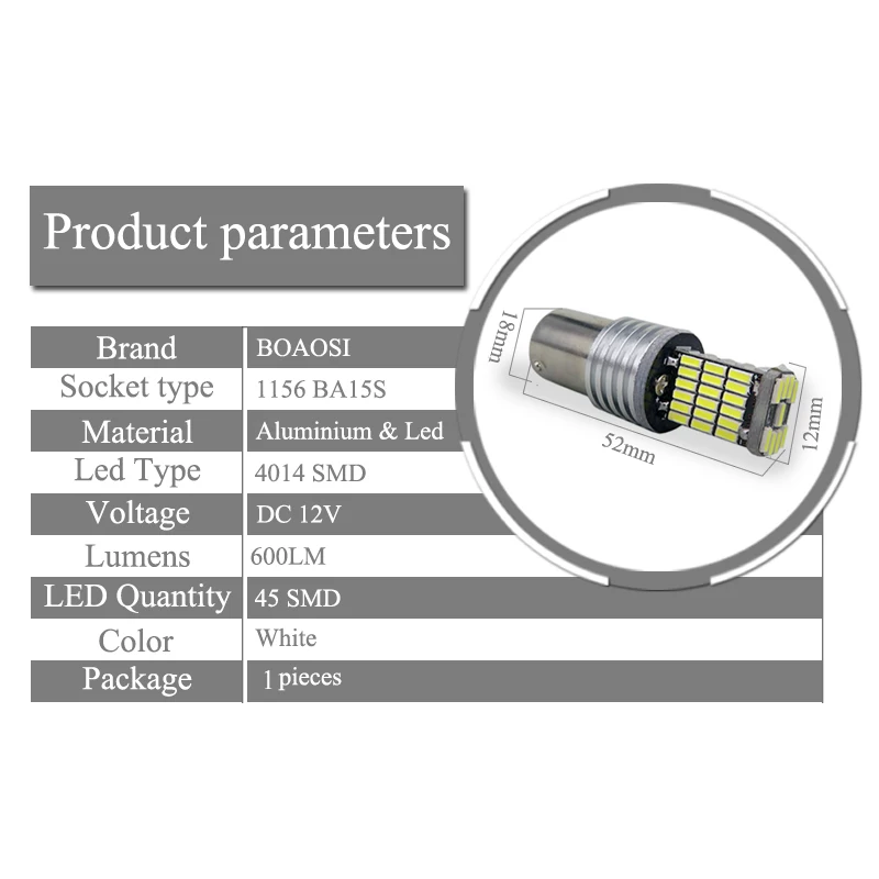 1x High Power 1156 P21W LED Rear Reversing Tail Light Bulb For BMW E30 E36 E46 F30 | Автомобили и мотоциклы