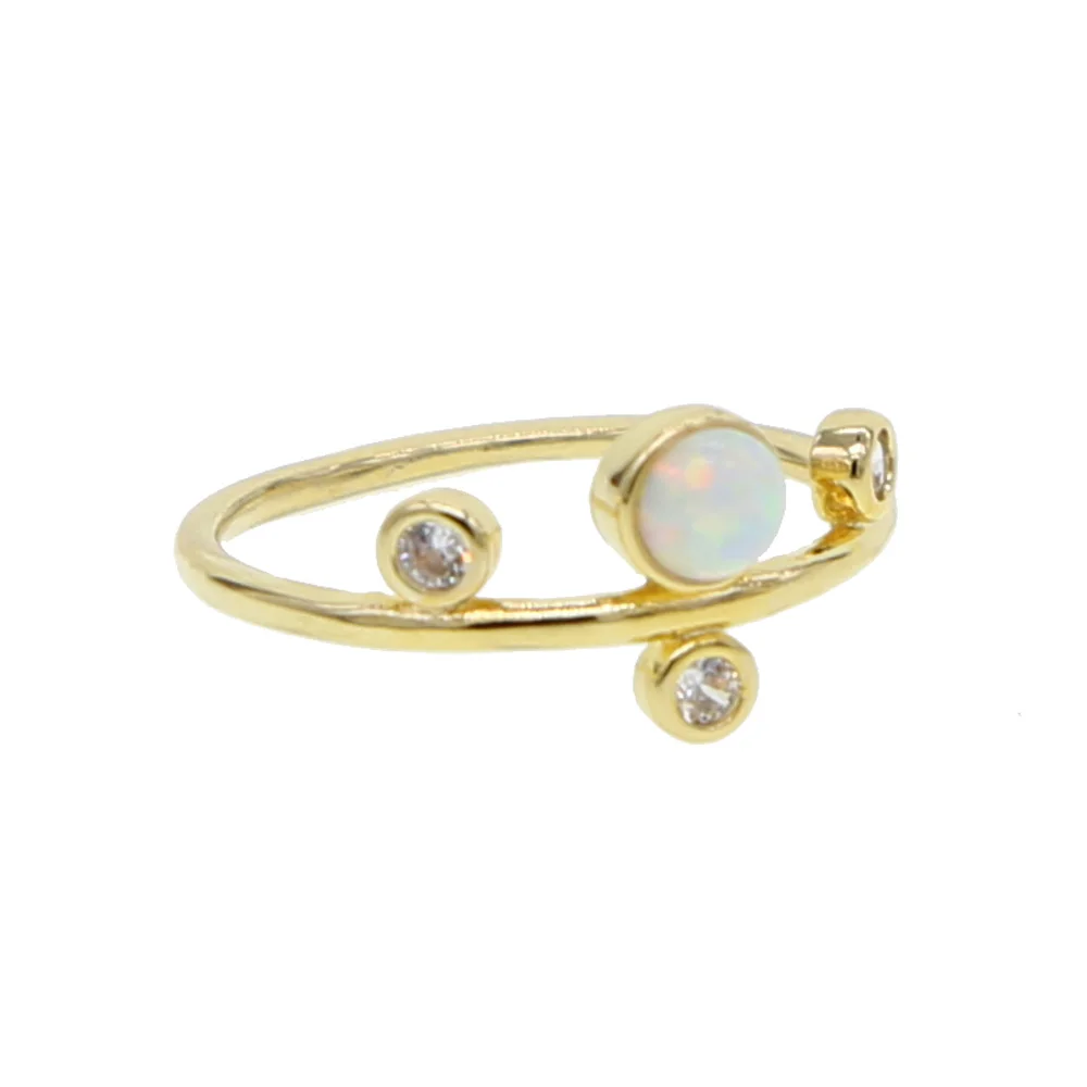 Высококачественные ювелирные изделия золотые цвета Белый огненный опал CZ