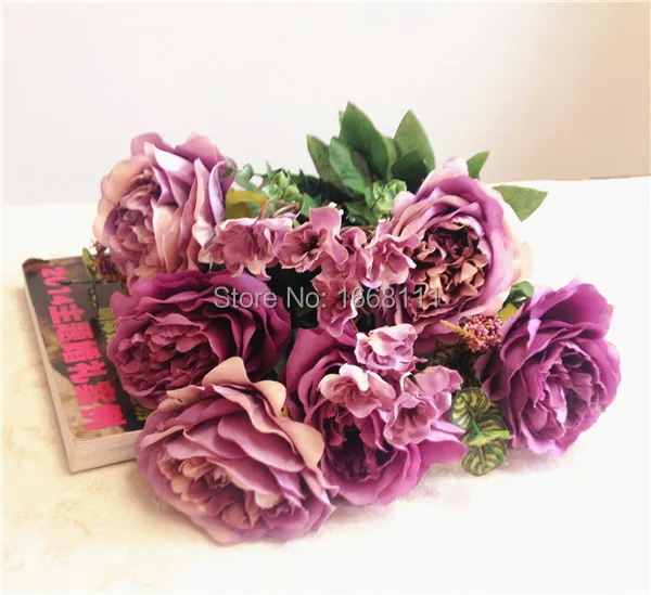 Букет пионов (6 головок/шт.) искусственные цветы Европа масляные краски эффект