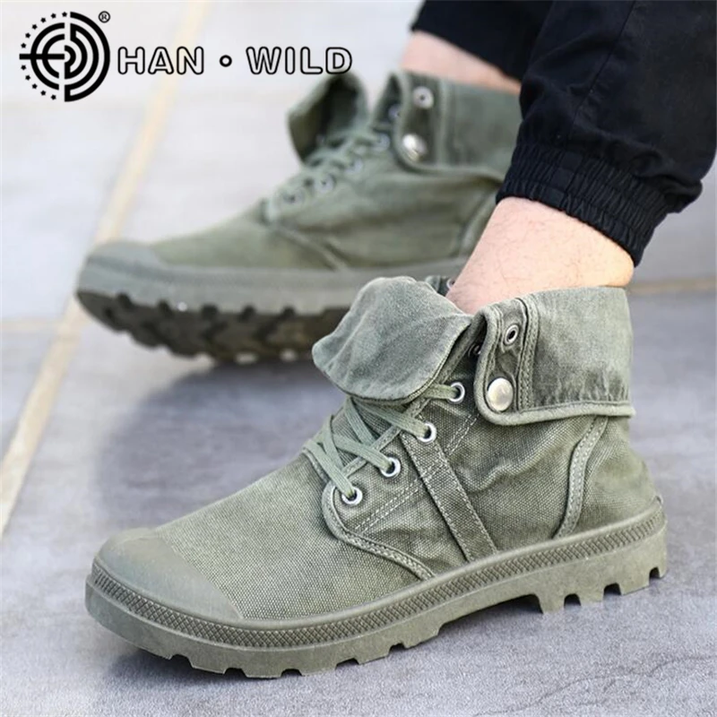 Men Washed Canvas Shoes Spring Autumn Top Quality Lace-up High Solid Colors Man Vulcanized | Обувь