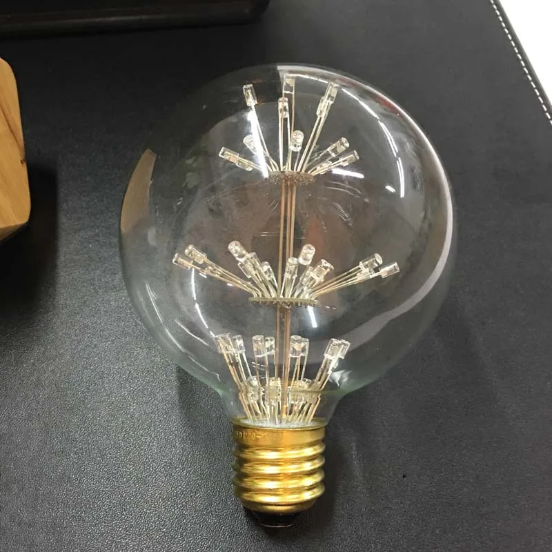 Винтаж A19/ST64/G80/G95/G125 Звезды Луна Звездное декоративные 3 Вт старинная светодиодный Edison Bulb теплый 2300 К 220 В 110 для дома на Рождество - Испускаемый цвет: F G95