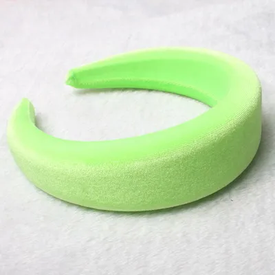 Neon green Толстые бархатные неоновые повязки для волос, аксессуары для волос, повязка на голову, модный головной убор, 4 см широкие пластиковые повязки для волос для женщин - Цвет: Neon green
