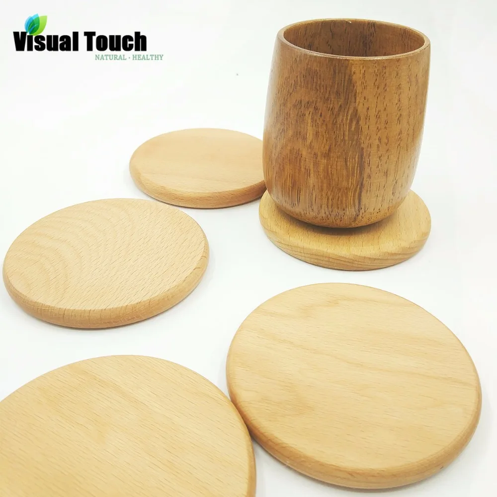Визуальный Сенсорный деревянный теплоизолированный коврик подставки для чашек