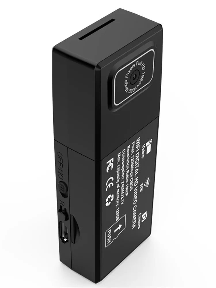 Черный Full HD 1080P Мини Wifi камера с двойным объективом, беспроводной пульт дистанционного управления, мини видеокамера, видео регистратор, TF карта для IOS, Android, Windows - Цвет: Черный