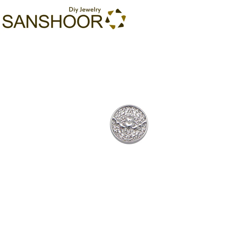 Женский кожаный браслет SANSHOOR с полными кристаллами Claddagh Keeper круглыми горками