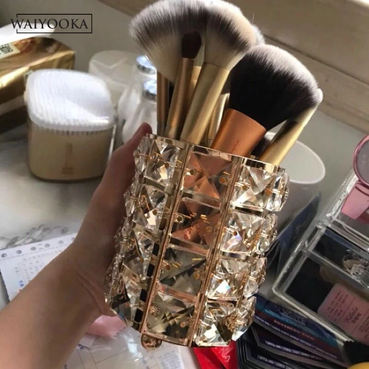Европейские хрустальные косметические кисти трубки макияж подставка для ручек