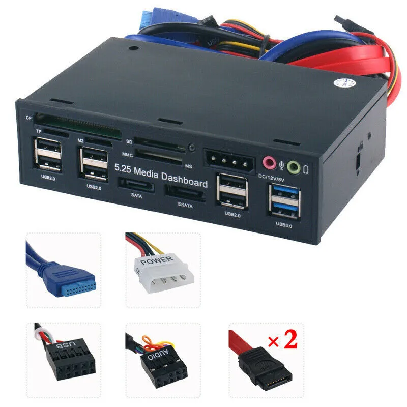 PYMH PC внутренний кард ридер USB 3 0 e SATA порт 5 25 &quotМедиа приборная панель передняя