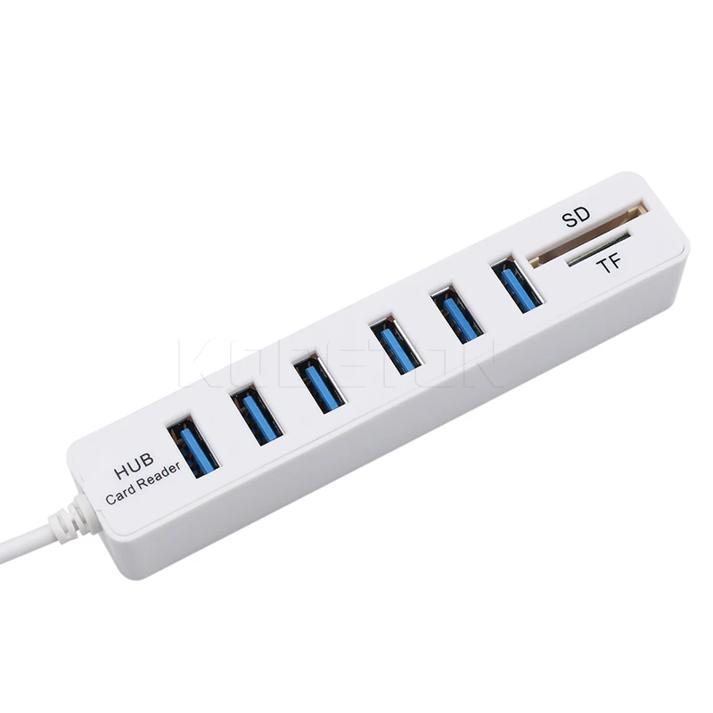 kebidu 2 In 1 USB 2.0 Hub Combo 6 Port Splitter Multifunction HUB Support SD/TF Card Reader For PC Laptop Computer | Компьютеры и офис
