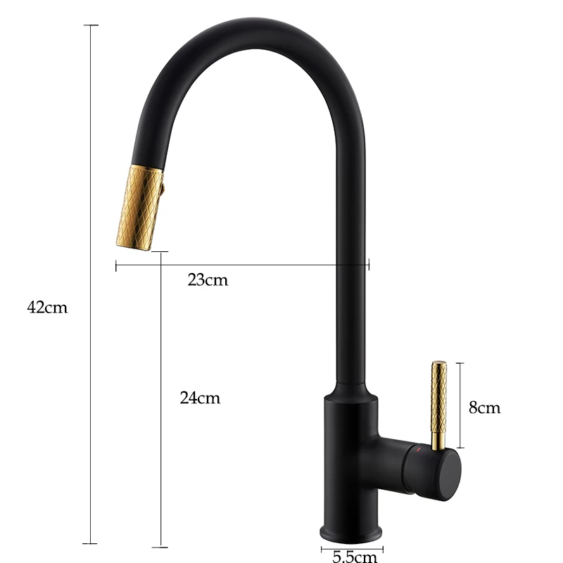 Черный вытащить кухонный кран латунь Роскошные Золотая кисть кухня смеситель для кухни смесители вытащить Кухня коснитесь MJ5560
