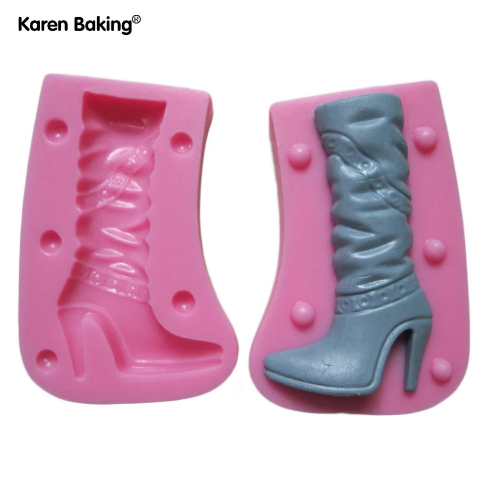 Модные туфли на высоком каблуке из двух частей силиконовая форма 3D Посуда