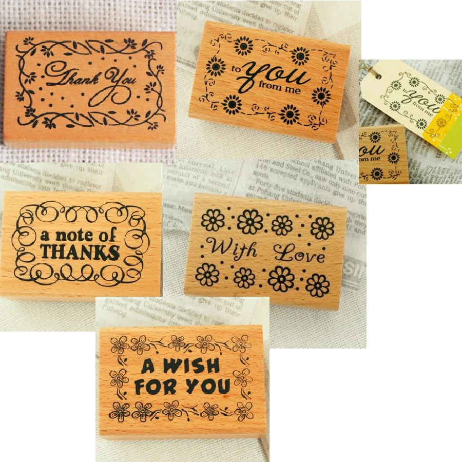 

DIY Cute Assorted Retro Vintage Floral Flower Pattern Wooden Rubber Stamp Scrapbook Floral Lace Decoration Stamp HIGH QUALITY