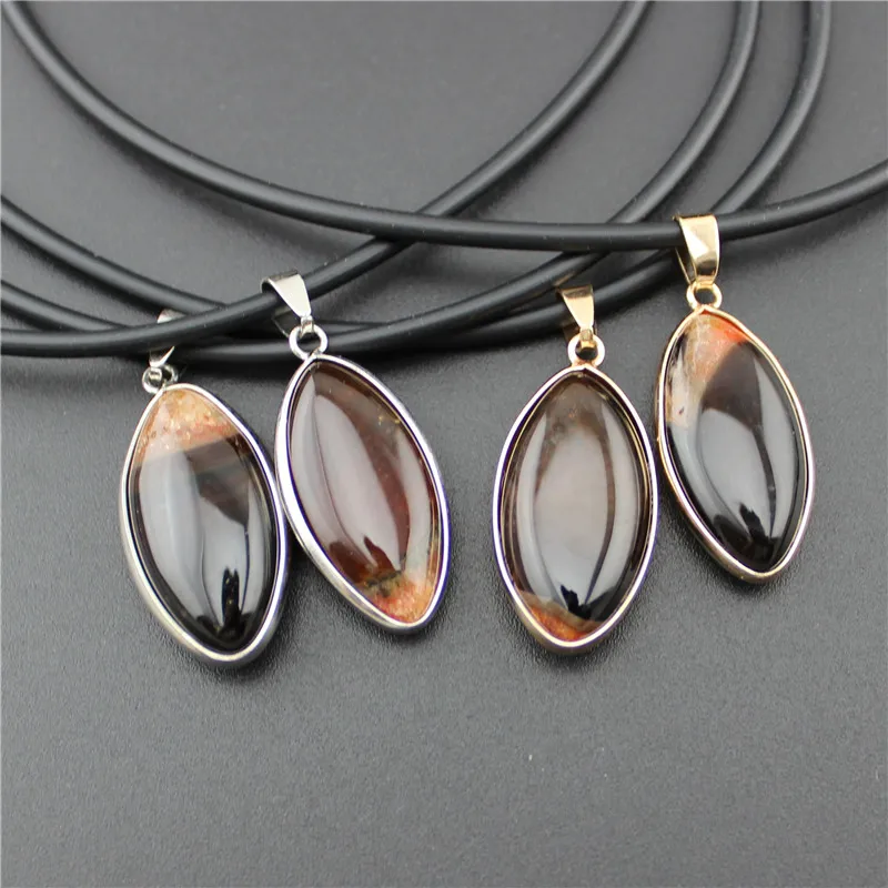 New Design Alloy Plated Agates Necklaces for Women Choker Water Drop Natural Stone Pendants Statement Necklace Men Jewelry | Украшения и