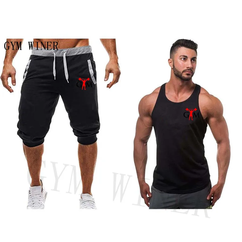 

2019 High Quality Jogger Pants Men Bodybuilding Fitness Pants For Runners Brand Clothing Sweatpants Plus Gyms Sweat vest