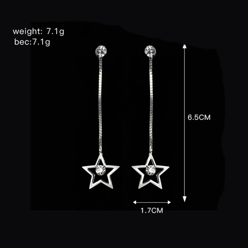 YFJEWE Women's Vintage Hollow Wheel Five Five-pointed Star Pendant Eardrop Dangle Earrings Jewelry E590 | Украшения и