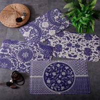 new chinese blue and white porcelain entrance hall carpet pvc wire loop mat door mat living room floor mat bathroom non slip rug