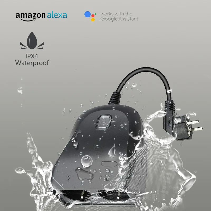Alexa совместимая водонепроницаемая розетка WifI уличная умная розетка IPX4 Tuya умное приложение управление голосовым управлением через Alexa Google Home