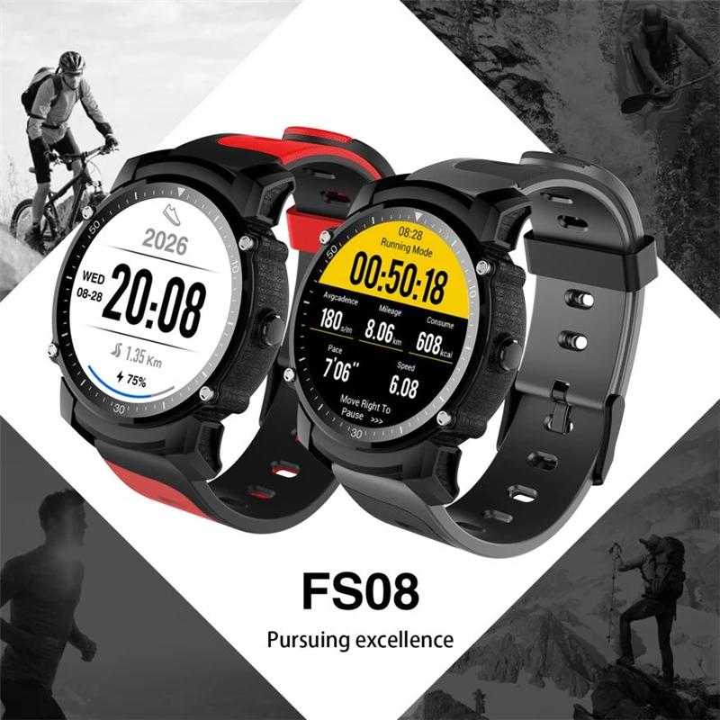 Для ios и android FS08 спортивные умные часы фитнес трекер: монитор сердечного ритма