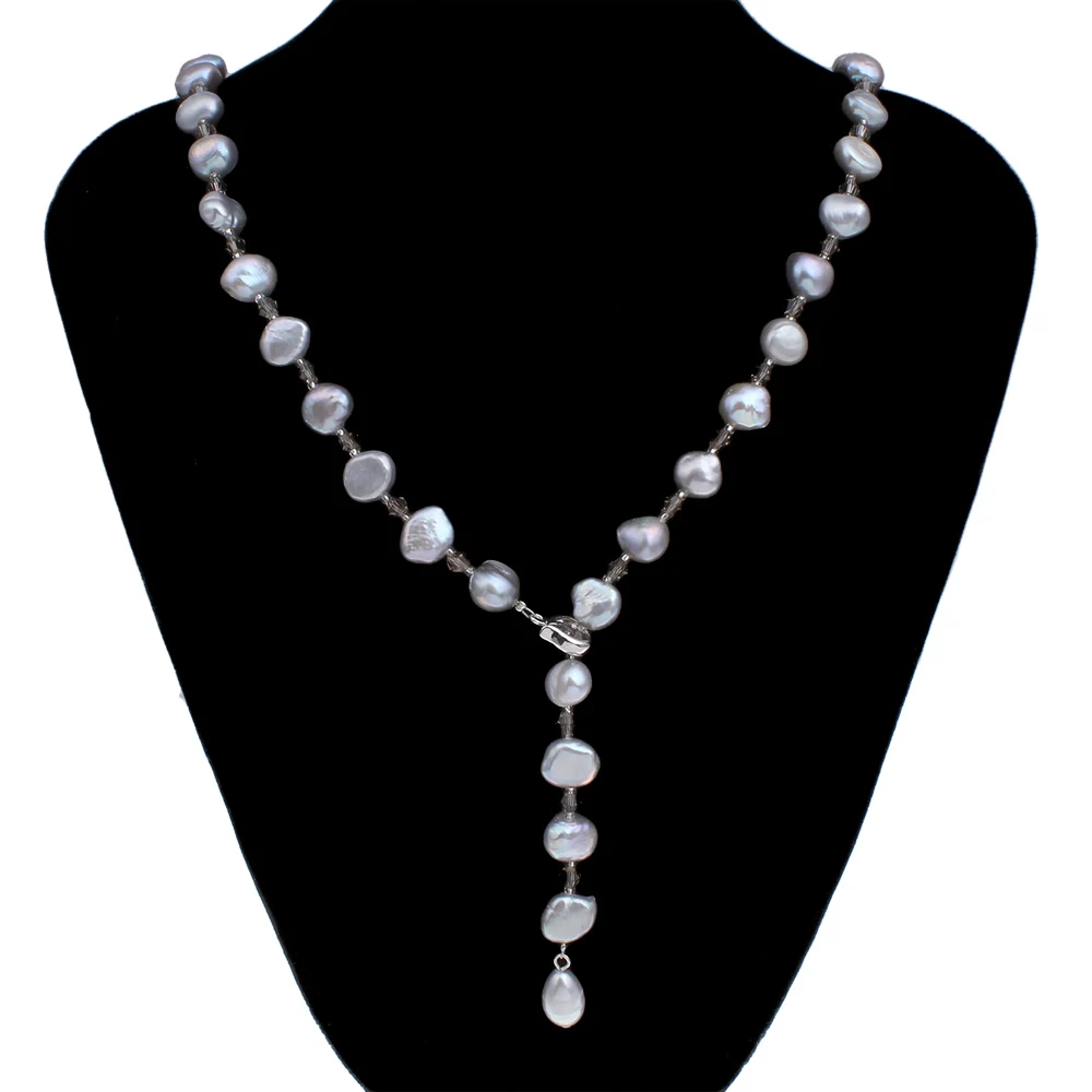 Пресноводный жемчуг свитер цепочка ожерелье ювелирные изделия свадебные