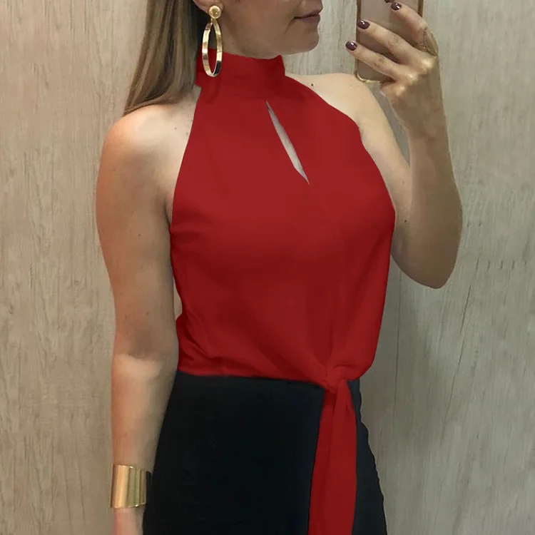 05 red Fanbety, модная женская блузка, женская летняя офисная блуза с галстуком-бабочкой, топы, элегантные сексуальные кружевные шифоновые блузки 5XL - Цвет: 05 red