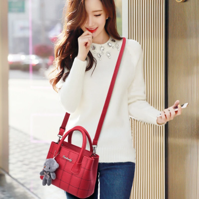 Модные дамские сумочки INS 2019 с бесплатной доставкой повседневная клетчатая