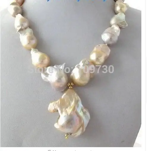 Jewelr 003028 натуральный светильник с розовой лавандой необычное жемчужное ожерелье и подвеска Кеши в стиле барокко