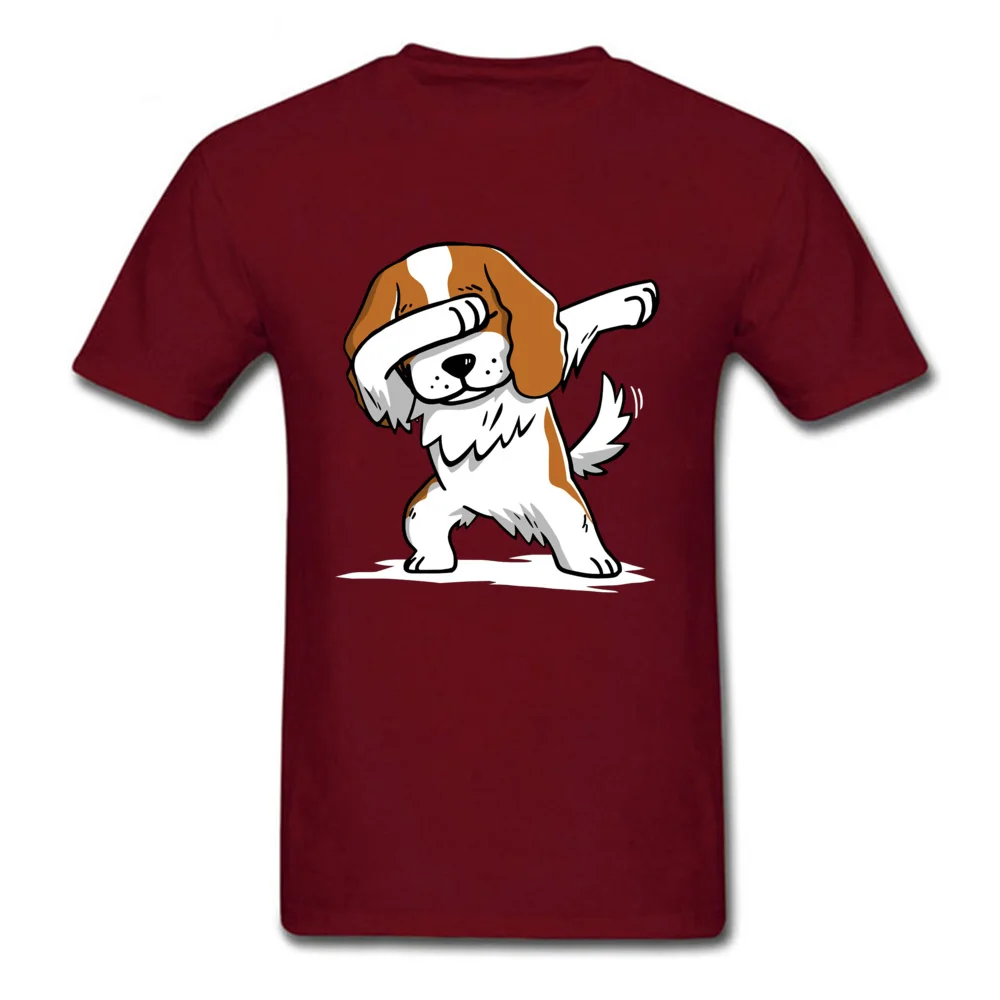 Мужские футболки из хлопка Dabbing Cavalier King Charles Dog Уникальные с короткими рукавами в
