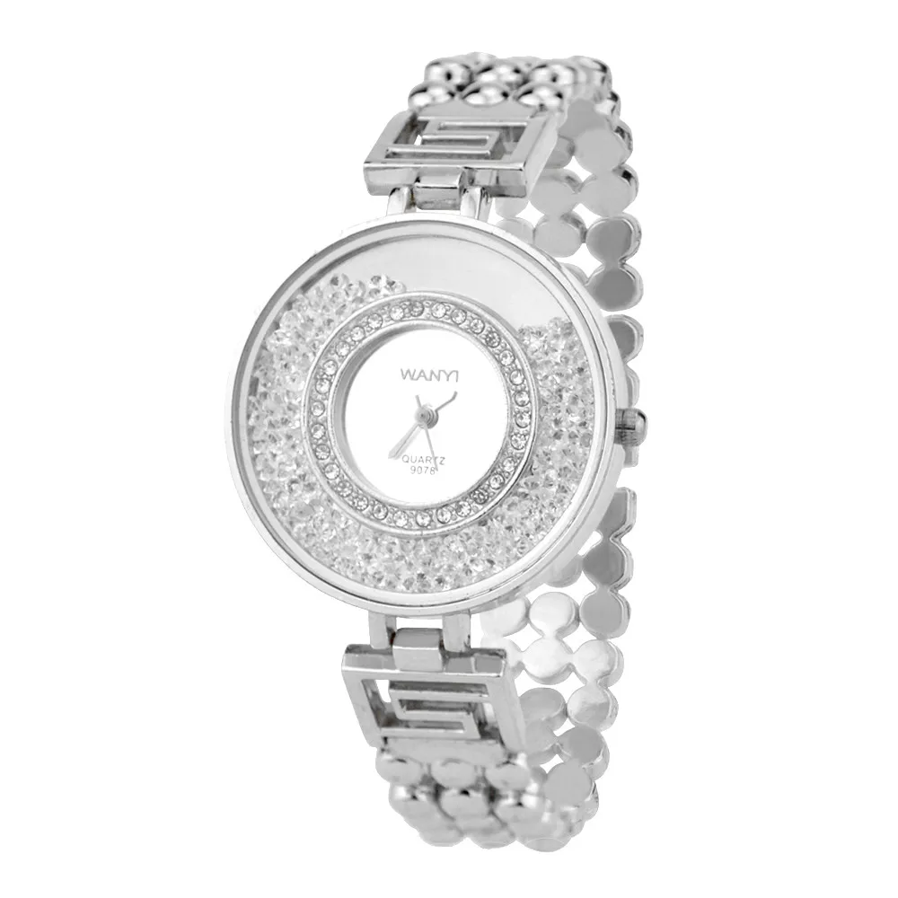 

New Fashion Rhinestone Quicksand Stainless Steel Belt Watches Women Luxury Bracelet watches Ladies Quartz Dress Watches reloj #B