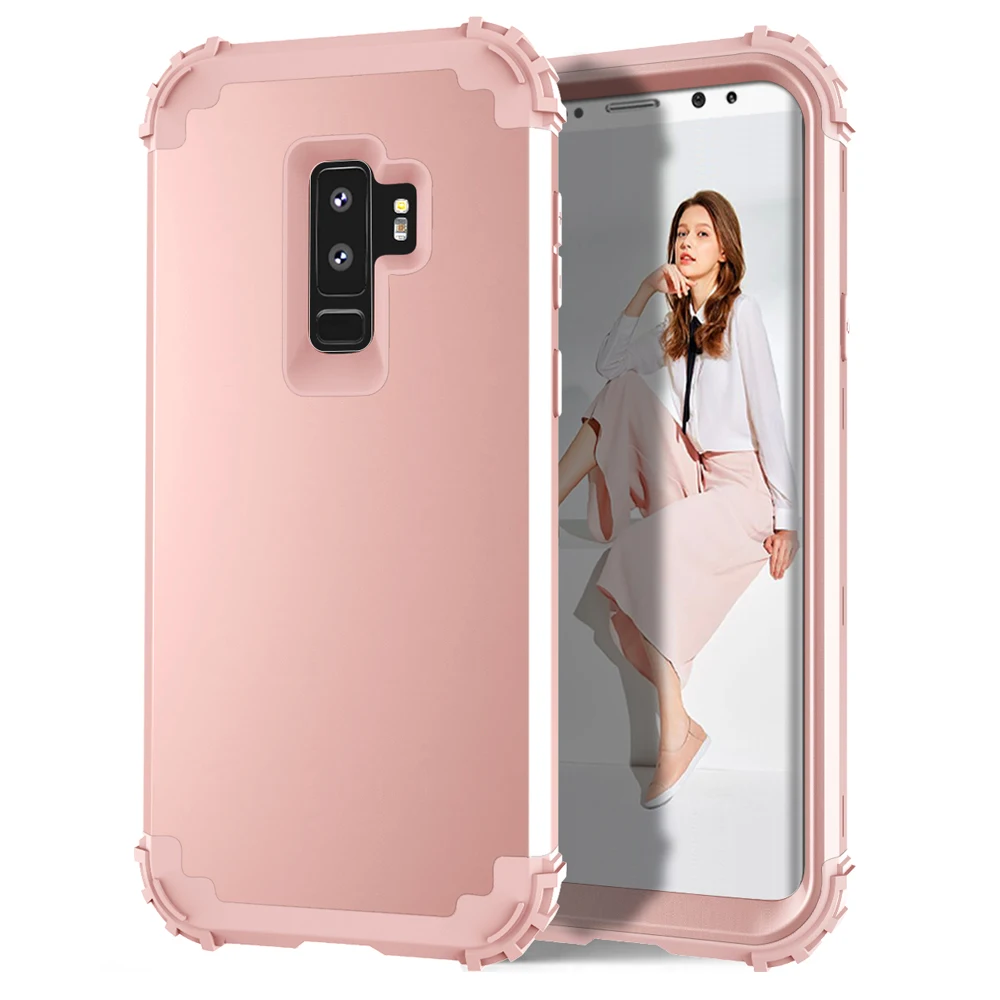 Shockproof Armor For Samsung Galaxy S9 Plus Note 9 S8 Case Full-Body Cover 3 in 1 Hybrid Hard PC &amp Soft Silicone Heavy Duty |