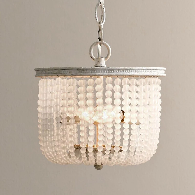 Подвесная лампа ZX в американском стиле с матовым кристаллом ретро железная