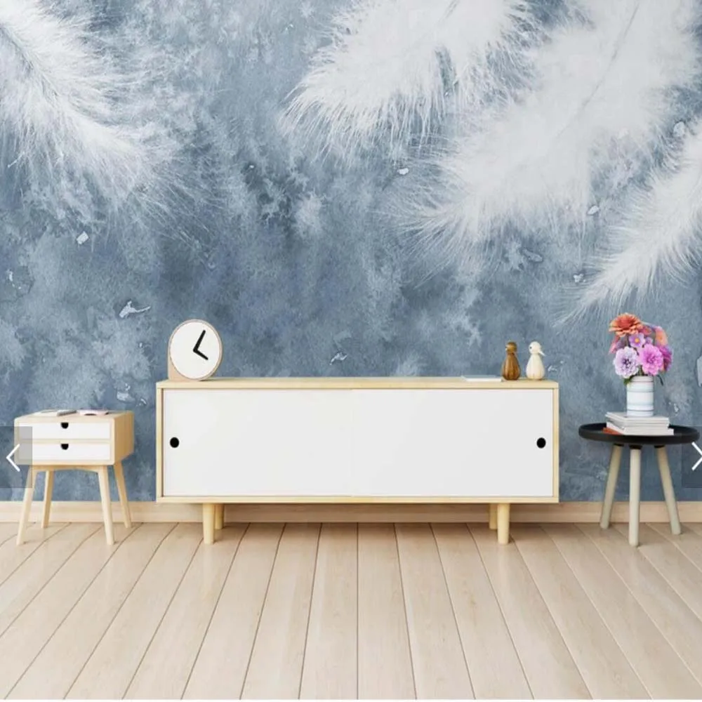 Европейский абстрактный МУРАЛ изображающий перо украшения papel 3d Паредес обои