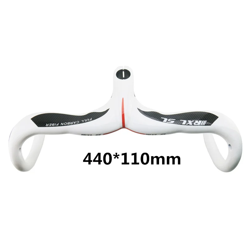 White 440x110 RXL SL углеродный руль для шоссейного велосипеда со стержнем 28,6 мм 3 к матовый/глянцевый черный/белый велосипедный интегрированный углеродный дорожный руль - Цвет: White 440x110