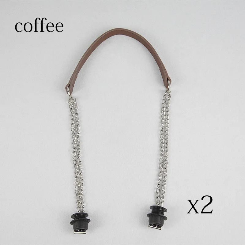 coffee Tanqu Новая 1 пара Obag Серебряная длинная двойная цепь OT T OBag ручки для Obag EVA O сумка женская сумка на плечо - Цвет: coffee
