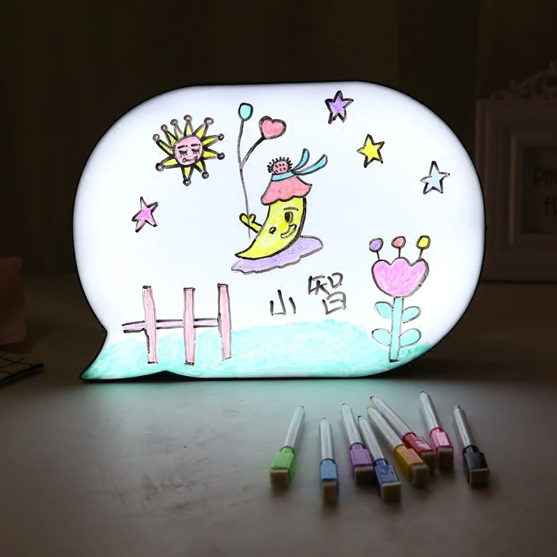 Светодиодная большая доска для письма светильник сообщений 8 цветов ручка