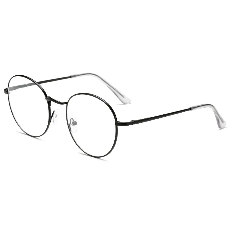 Oval Black Модные унисекс классические металлические очки, оправа, женские круглые компьютерные очки, Ретро стиль, анти ратификация, очки для чтения - Цвет оправы: Oval Black