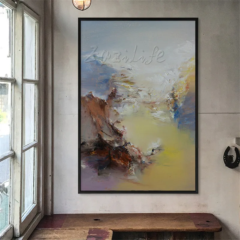 Ручная роспись Большой Современный пейзаж абстрактная живопись маслом на холсте