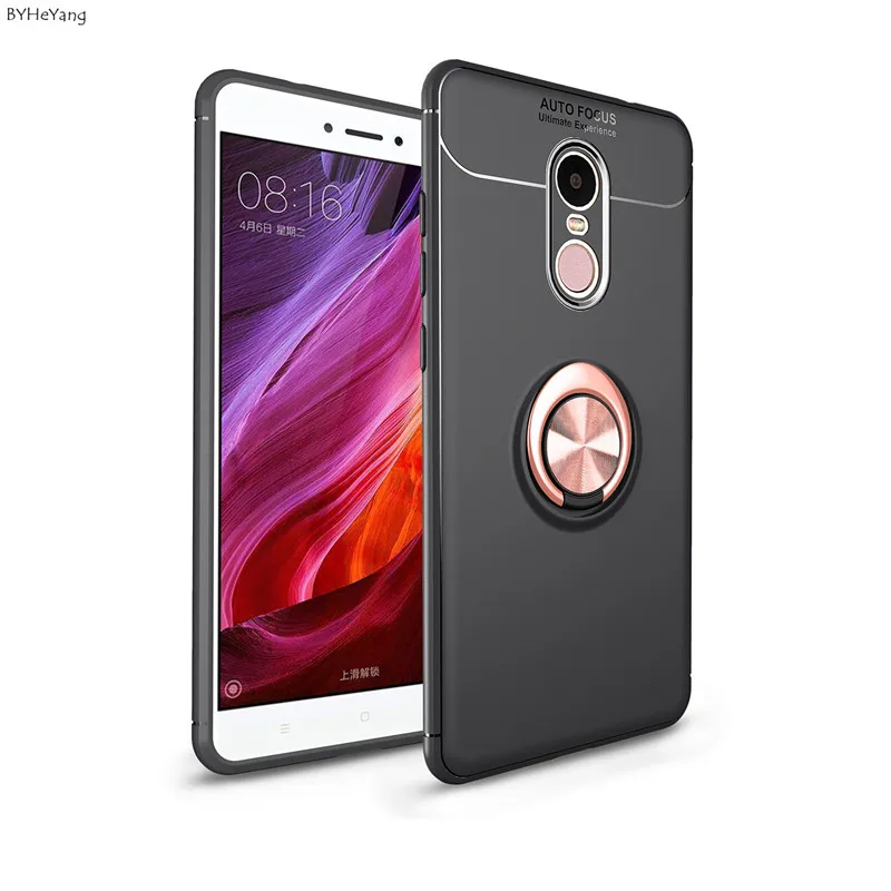 BYHeYang Ring Phone Case For Xiaomi Redmi Note 4 Global Version Car Holder Stand Full 4X Pro |