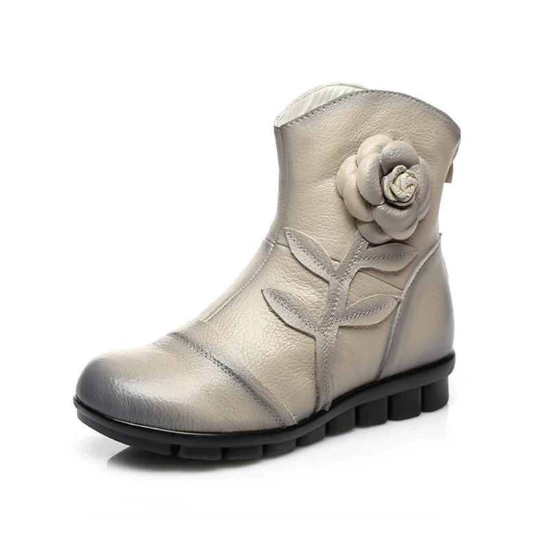 Женские ботинки осень 2019 ботильоны из натуральной кожи для женщин обувь в ретро