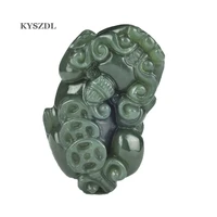 kyszdl natural real hetian stone hand carved pixiu lucky stone pendant necklace amulet pendants woman mans jewelry